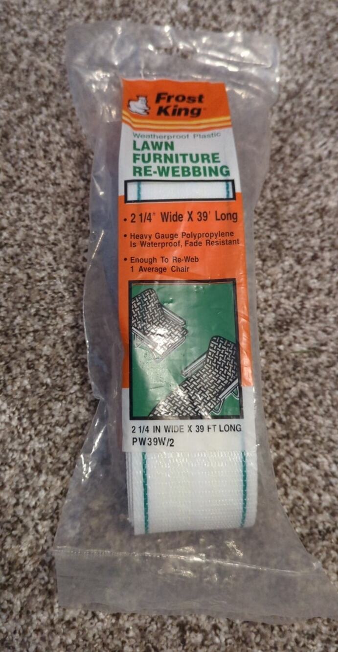FROST KING Lawn Furniture Re-Webbing Weatherproof Plastic Retro Outdoors PW39W/2
